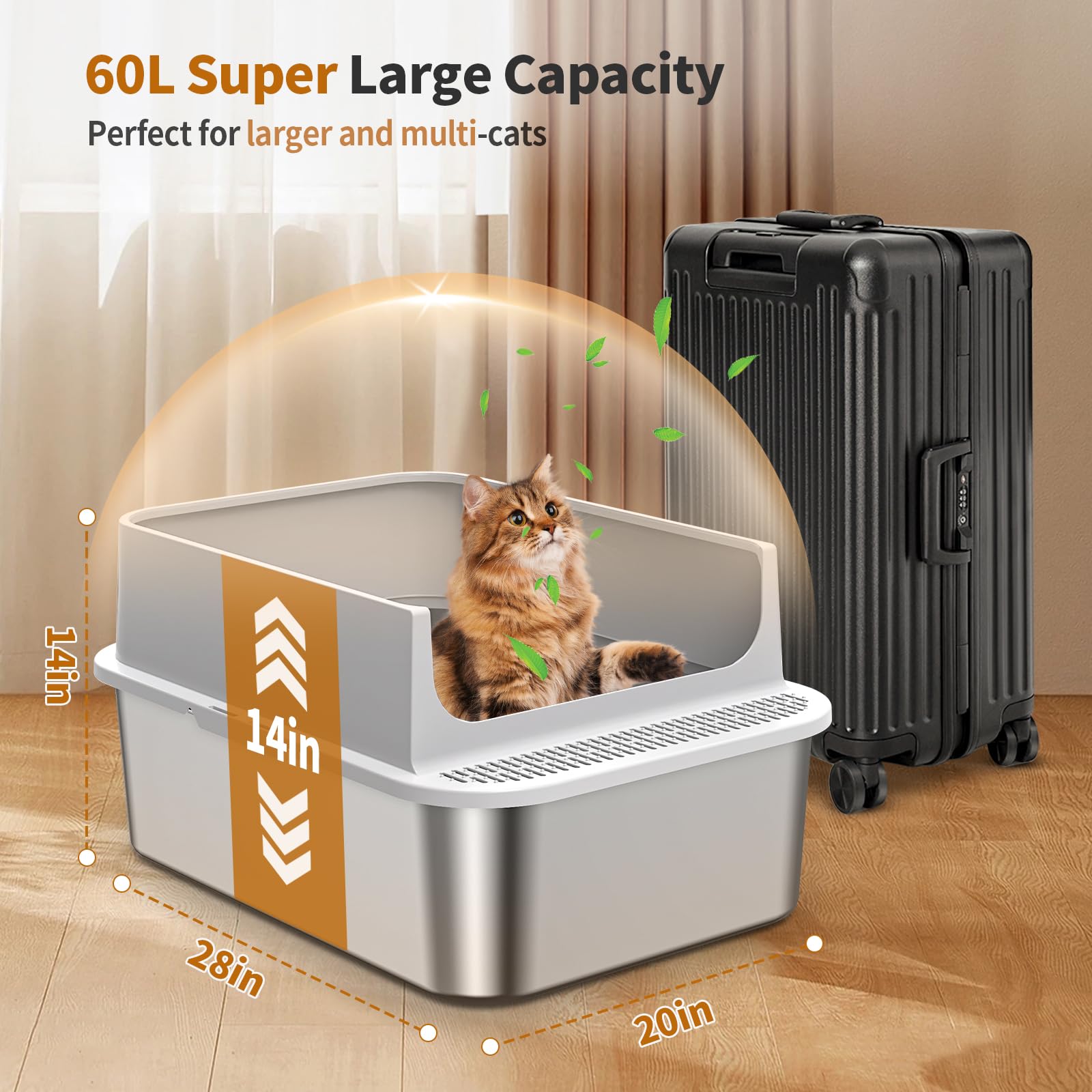 Zuqqony removable lid enables quick litter switching and mess containment.