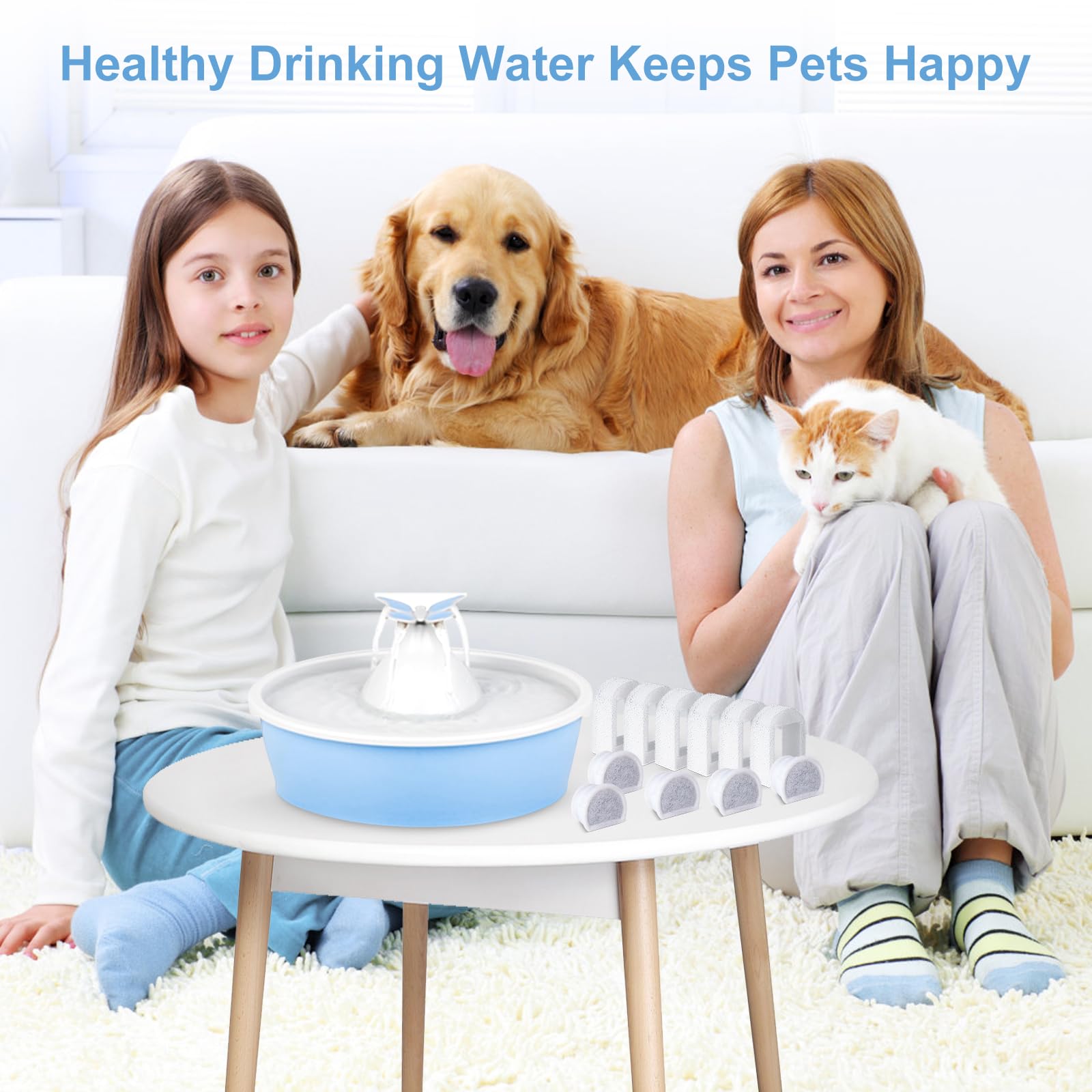 Zuqqony foam sponge filters for Drinkwell fountains capture debris.