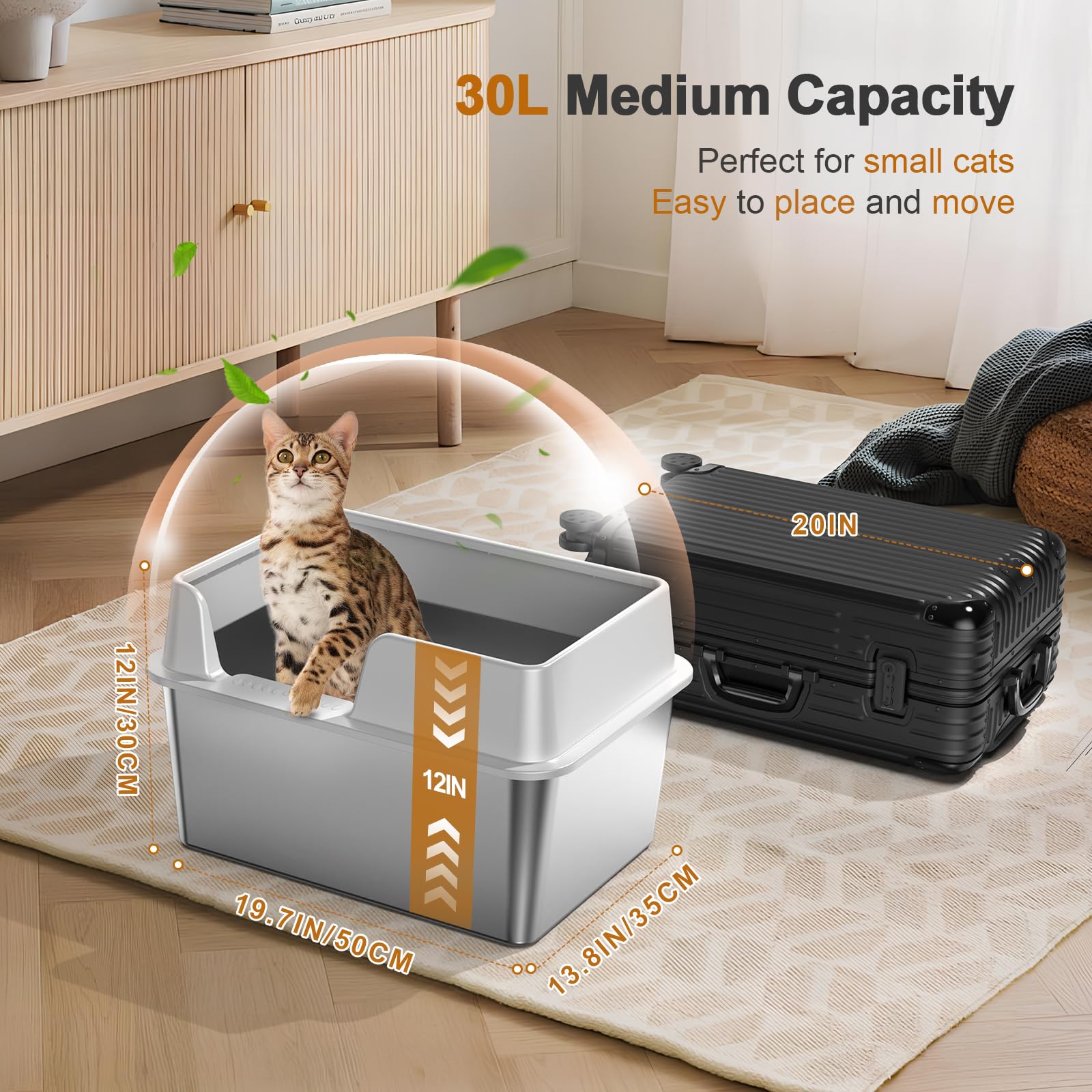 Zuqqony stainless steel litter box is rust resistant and easy to clean.