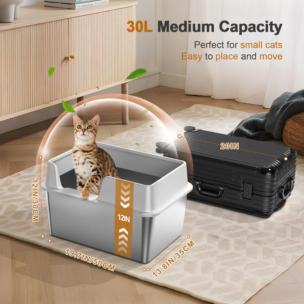 Zuqqony stainless steel litter box is rust resistant and easy to clean.