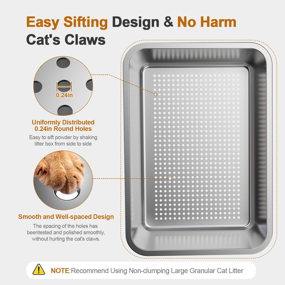 Zuqqony sifting design litter box simplifies cleaning and separates waste.