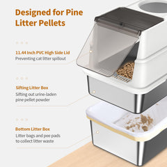 Zuqqony sifting litter box with removable lid demonstrates adaptable enclosure for privacy or airflow.