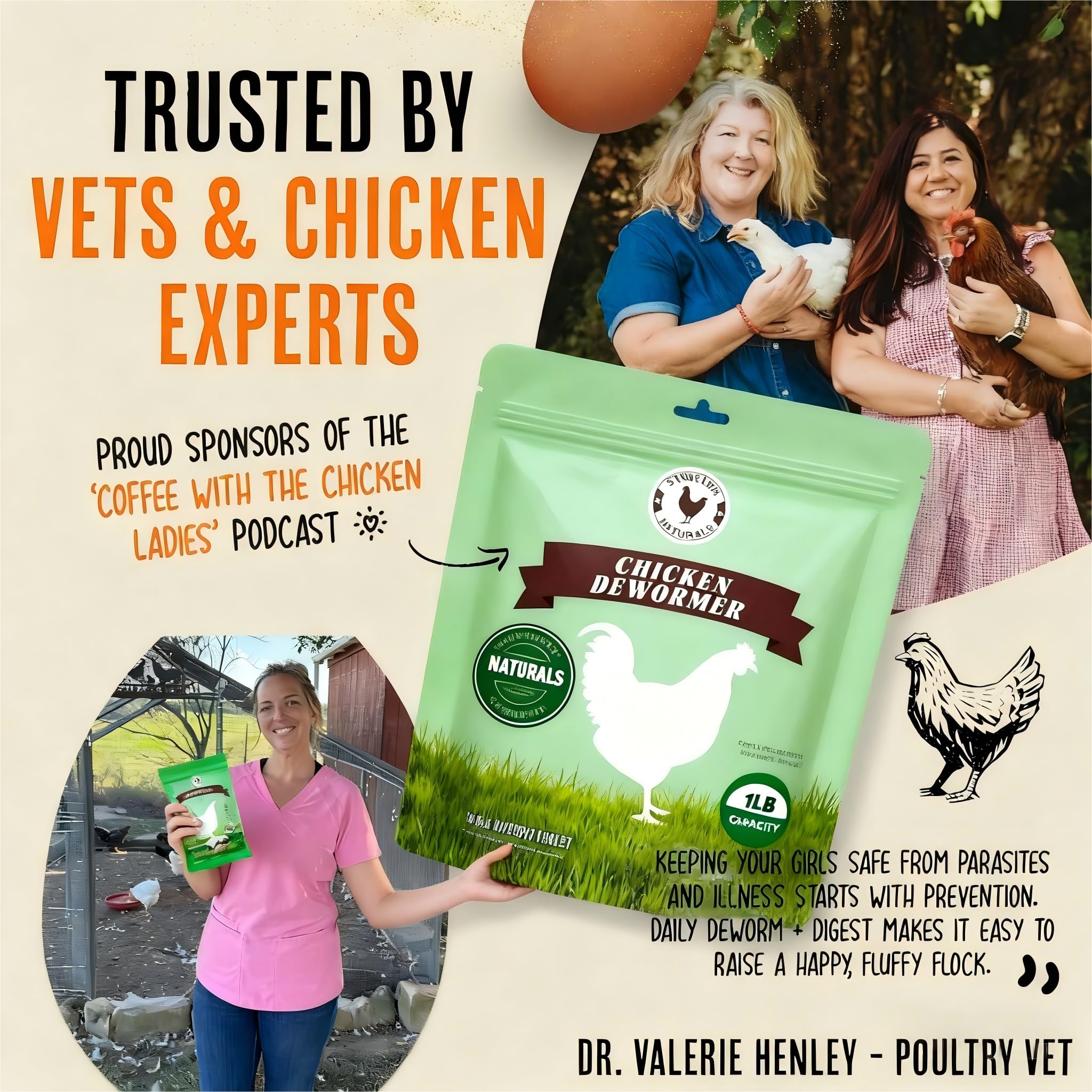 ZURPRISE chili powder dewormer mixed into feed enables easy administration.