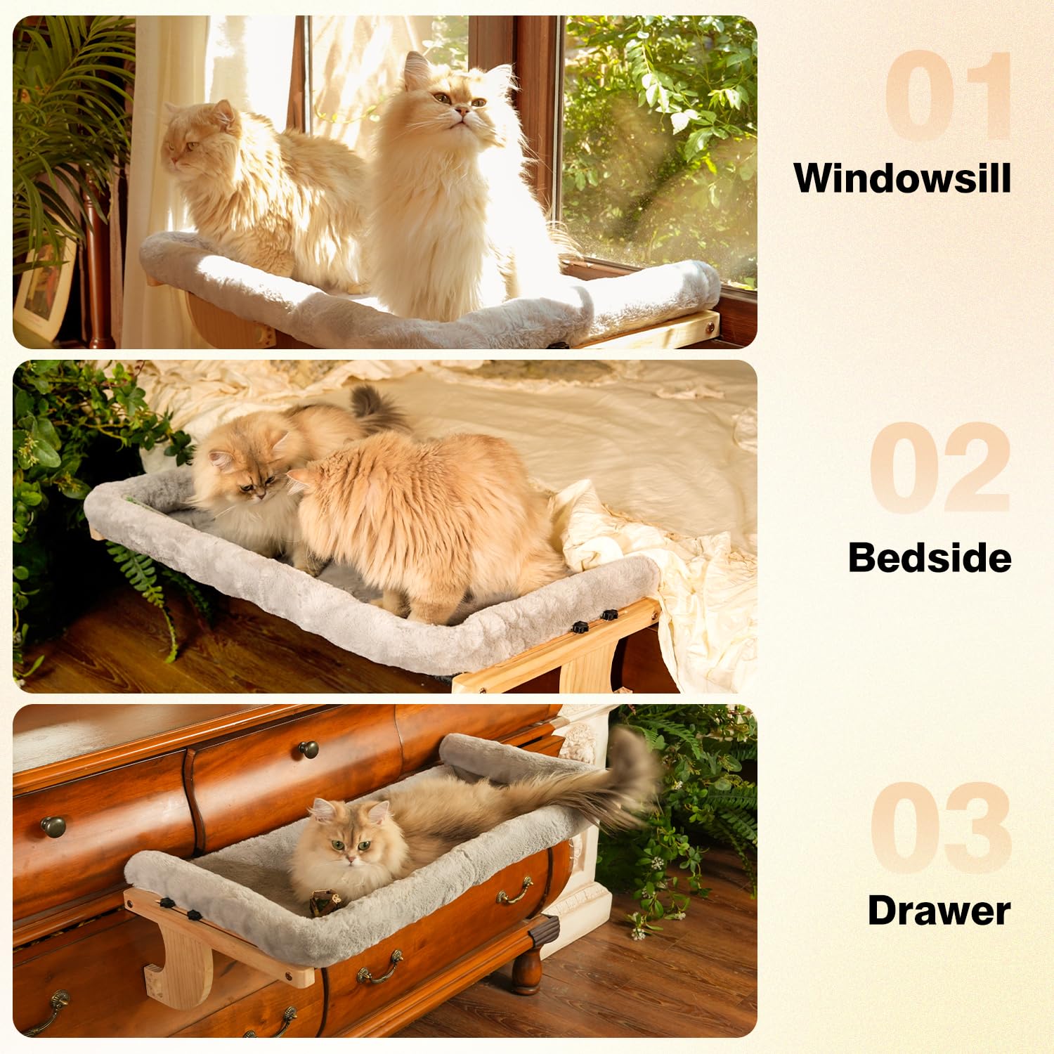 Zuvmi versatile perch usable on decks for multi-cat homes.