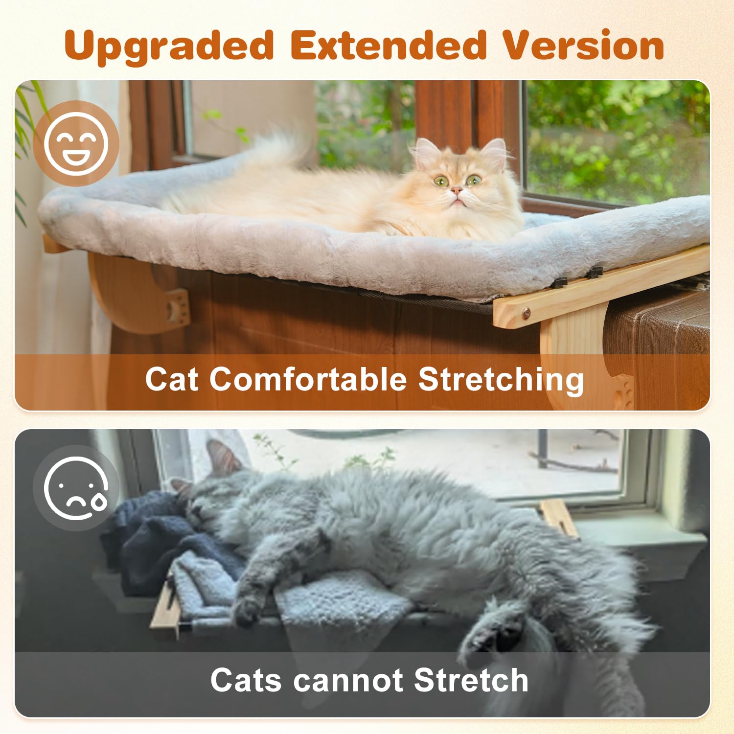 Zuvmi cat window perch placed on a cabinet for lounging.