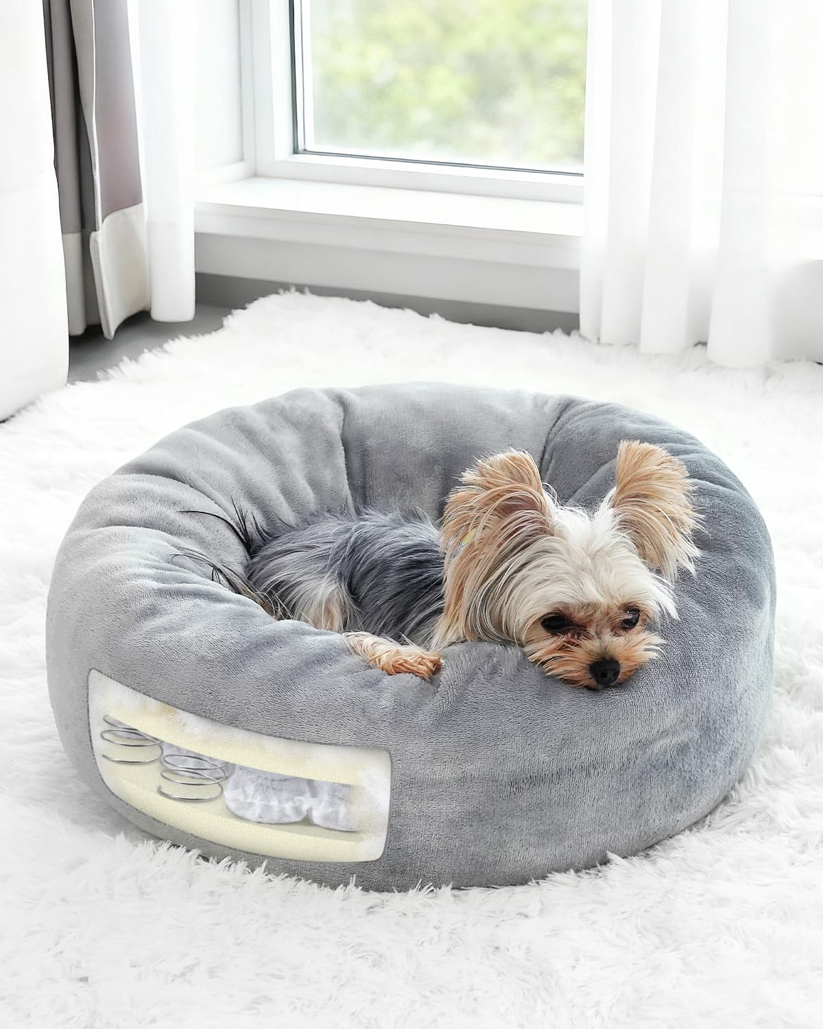 Zuvmi small dog bed pocketed-coil mattress delivers durable support for small pets.