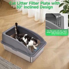 ZVBEK 12-inch high-walls litter box emphasizes spill containment and privacy.