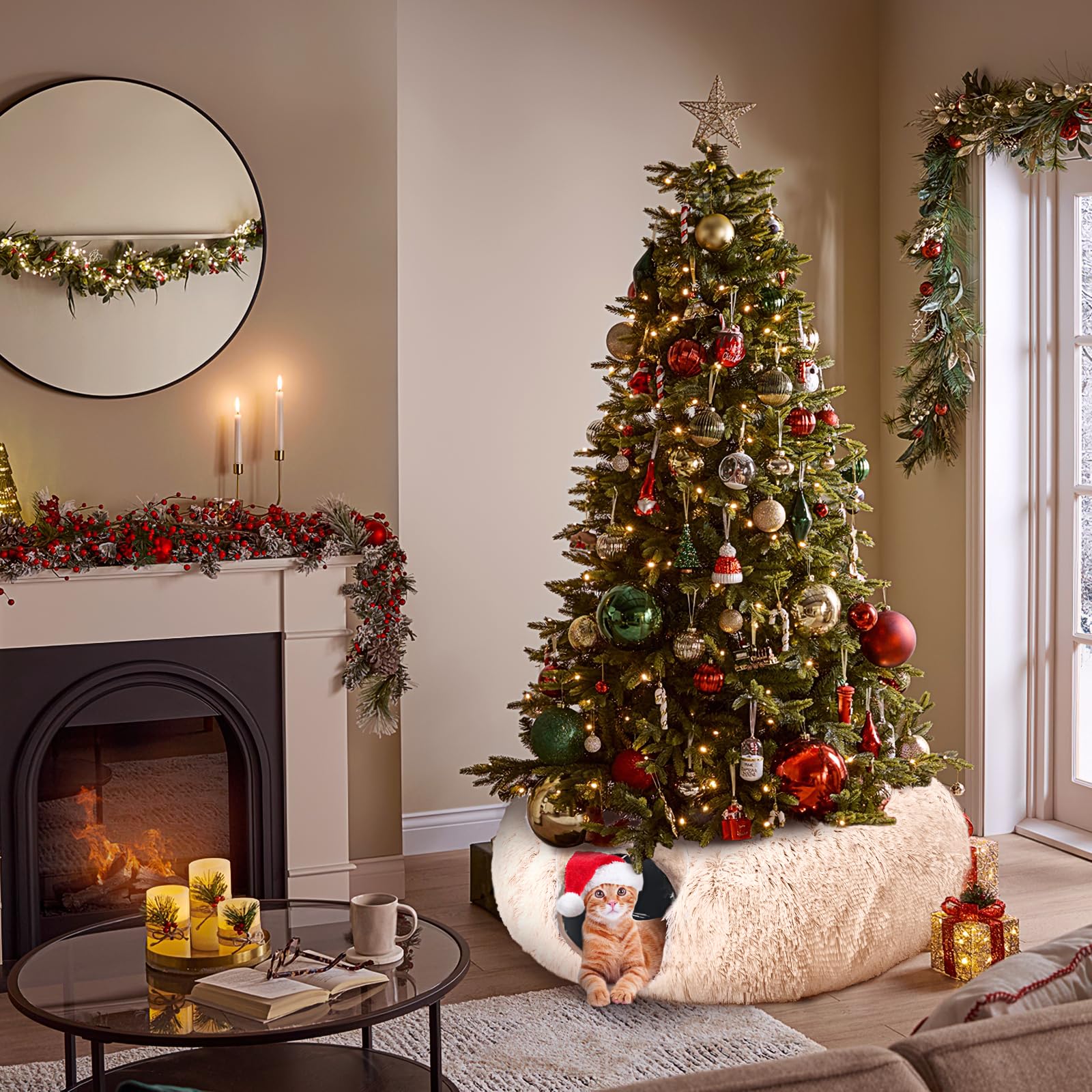 ZVBEK cat tunnel bed closeup highlights plush comfort for cozy cat naps.