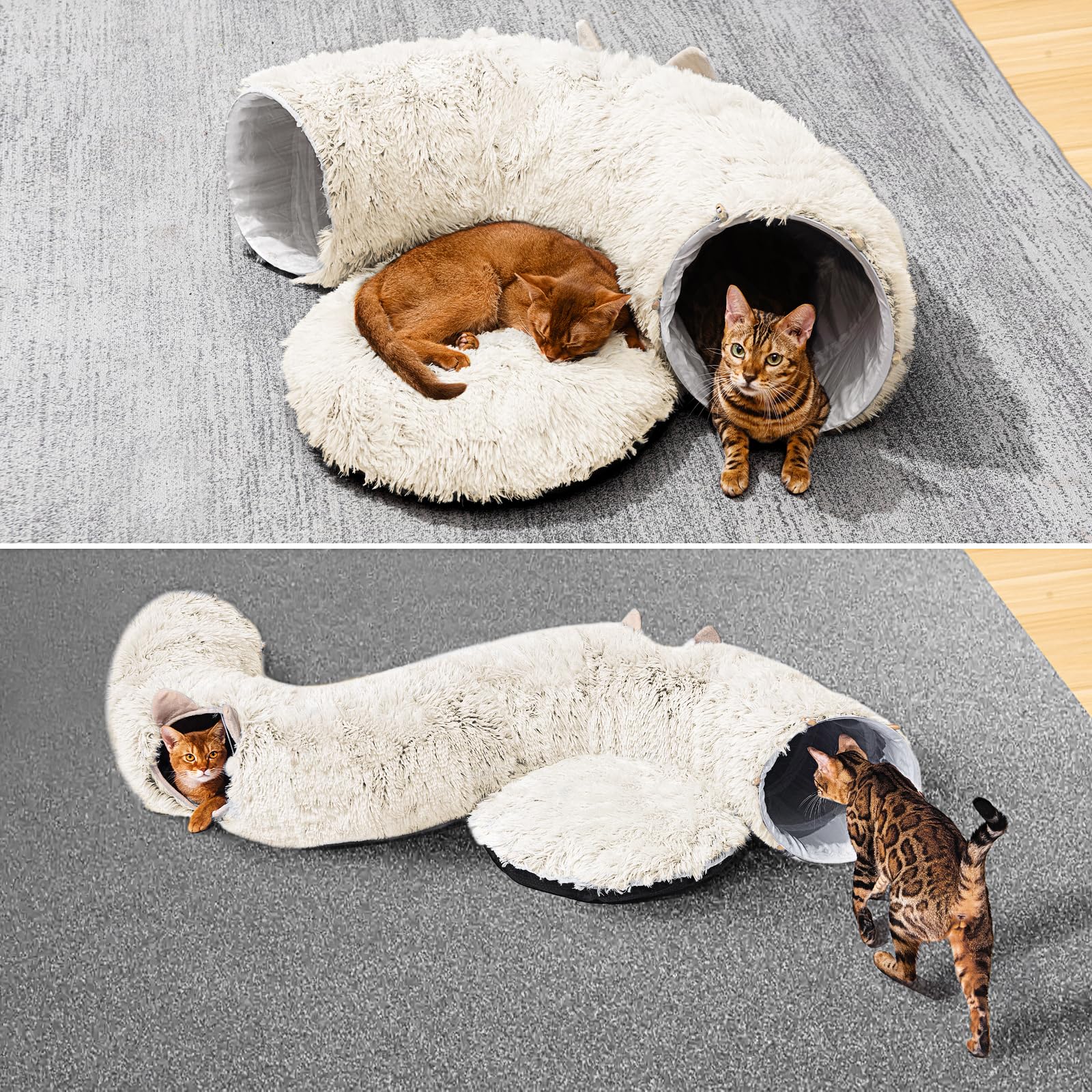 ZVBEK cat tunnel dual exit promotes interactive games and hide-and-seek.