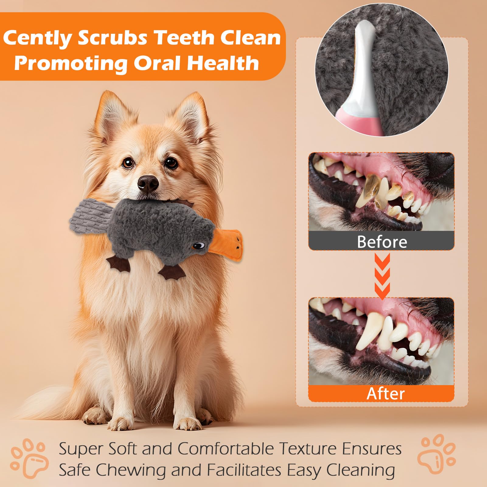 ZYBDP Platypus Toy crinkle feet texture stimulates curiosity