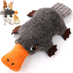 ZYBDP Platypus Toy with squeaker engages dogs during fetch and play