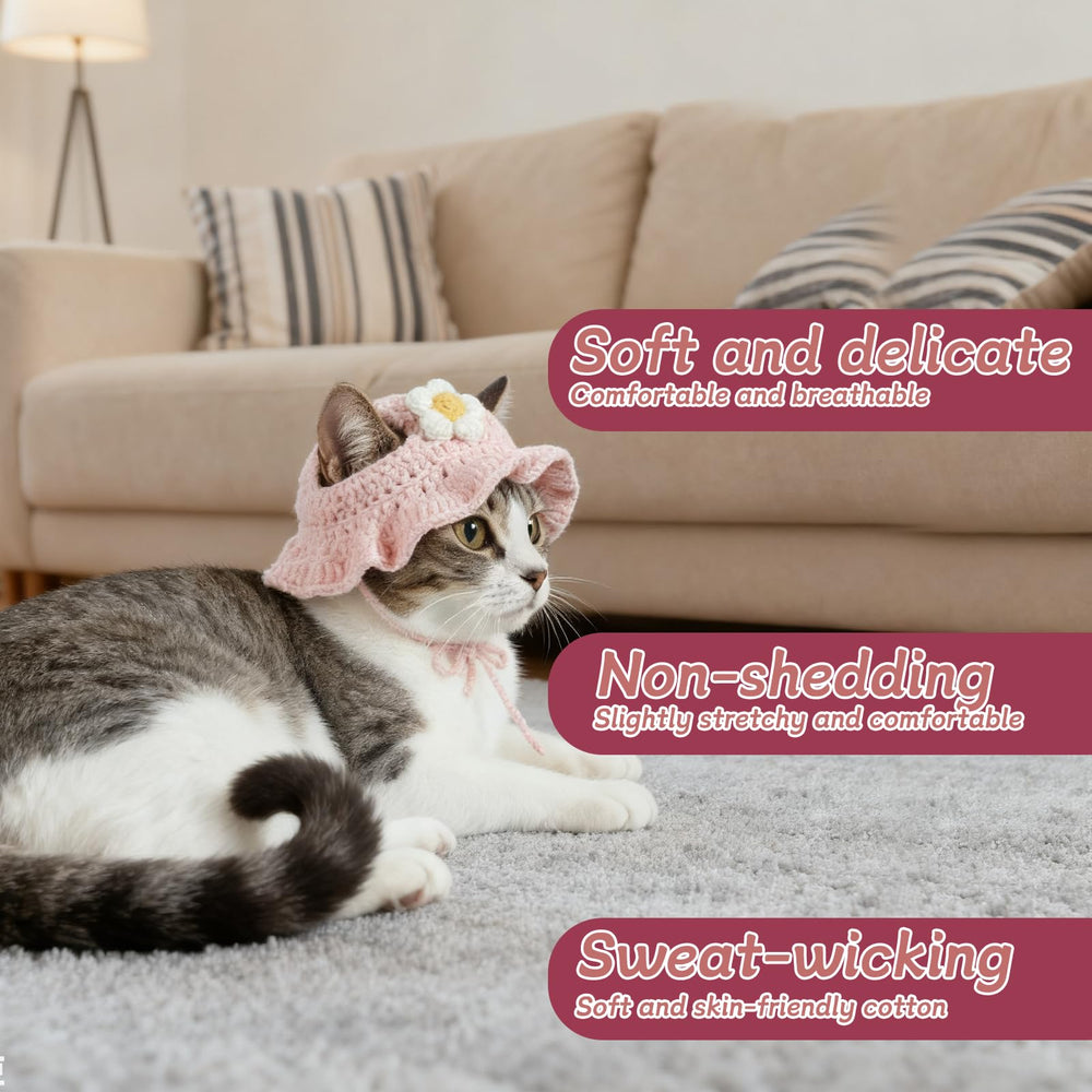 Zyghjort pink cat hat fabric texture in soft cotton knit