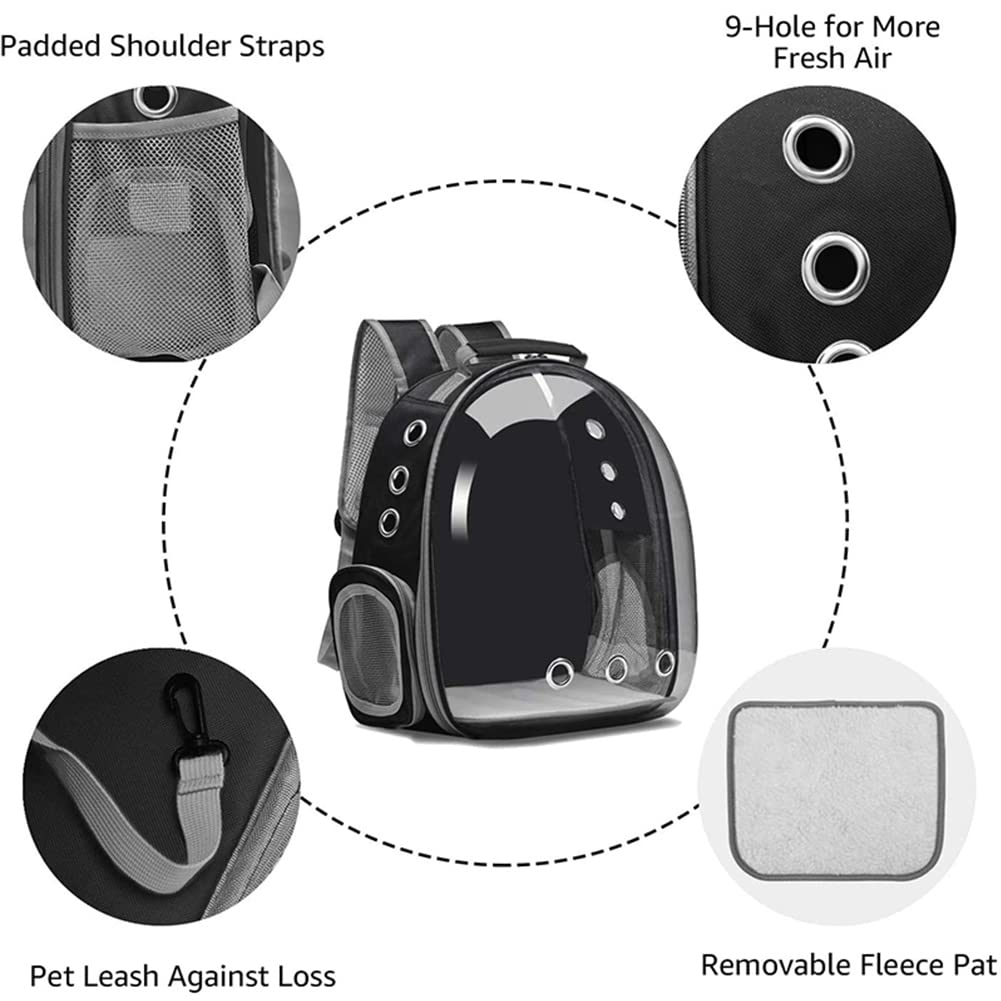 ZYHOAOE transparent space capsule bubble backpack showing outdoor view for pets