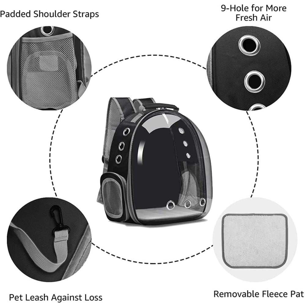 ZYHOAOE transparent space capsule bubble backpack showing outdoor view for pets