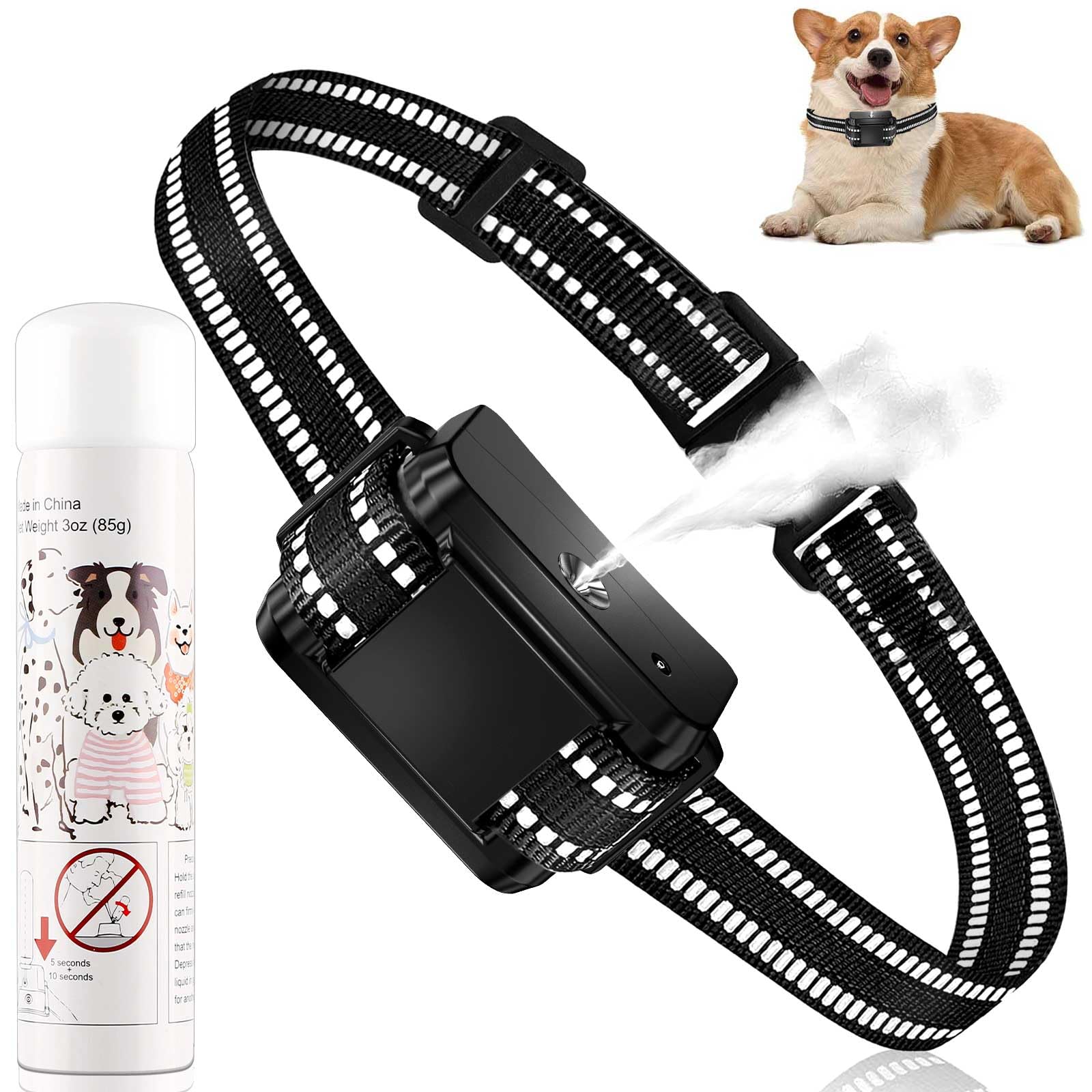 Zylfexo citronella bark collar worn on a dog for humane training.
