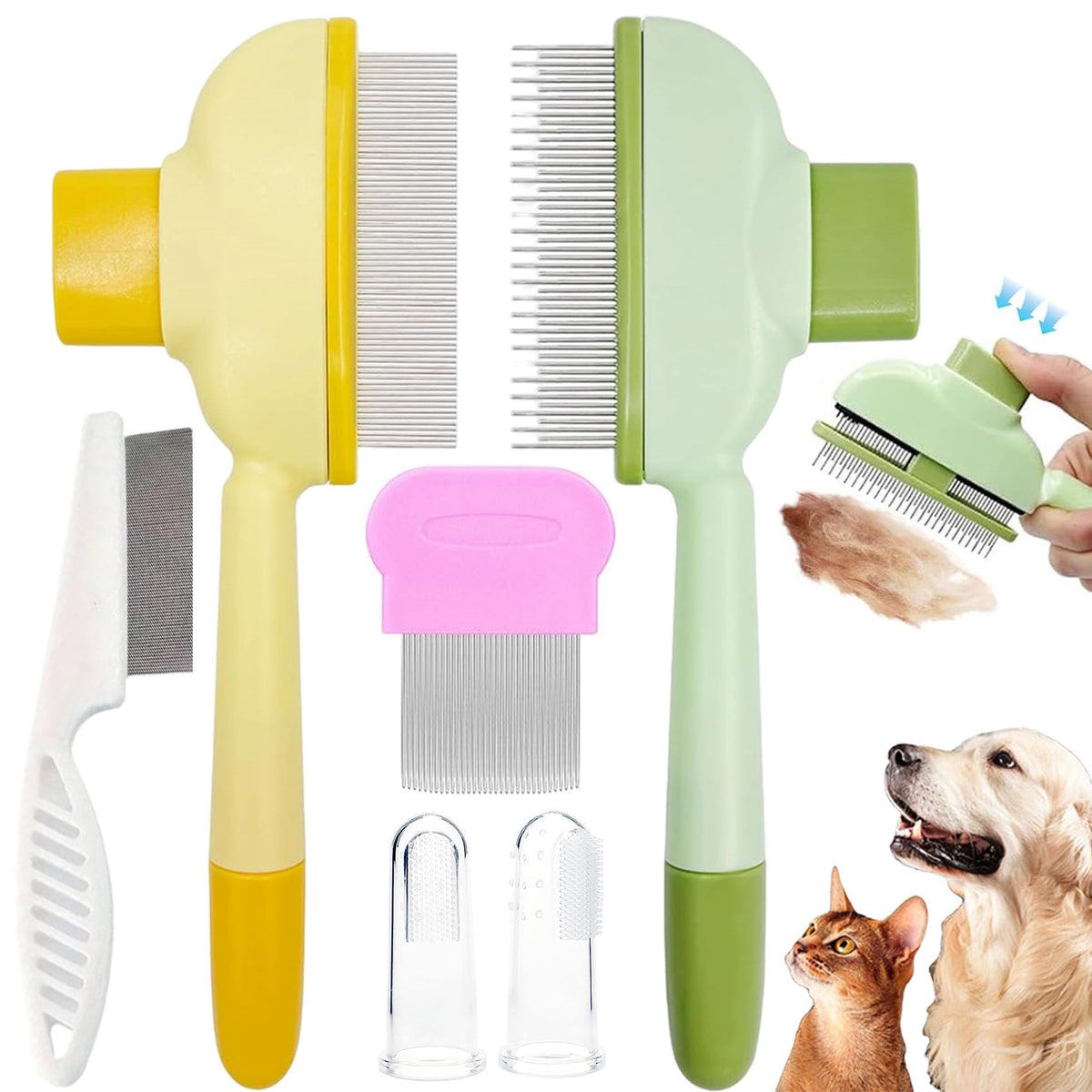 Zyluria flea comb kit closeup for gentle grooming and stress-free brushing