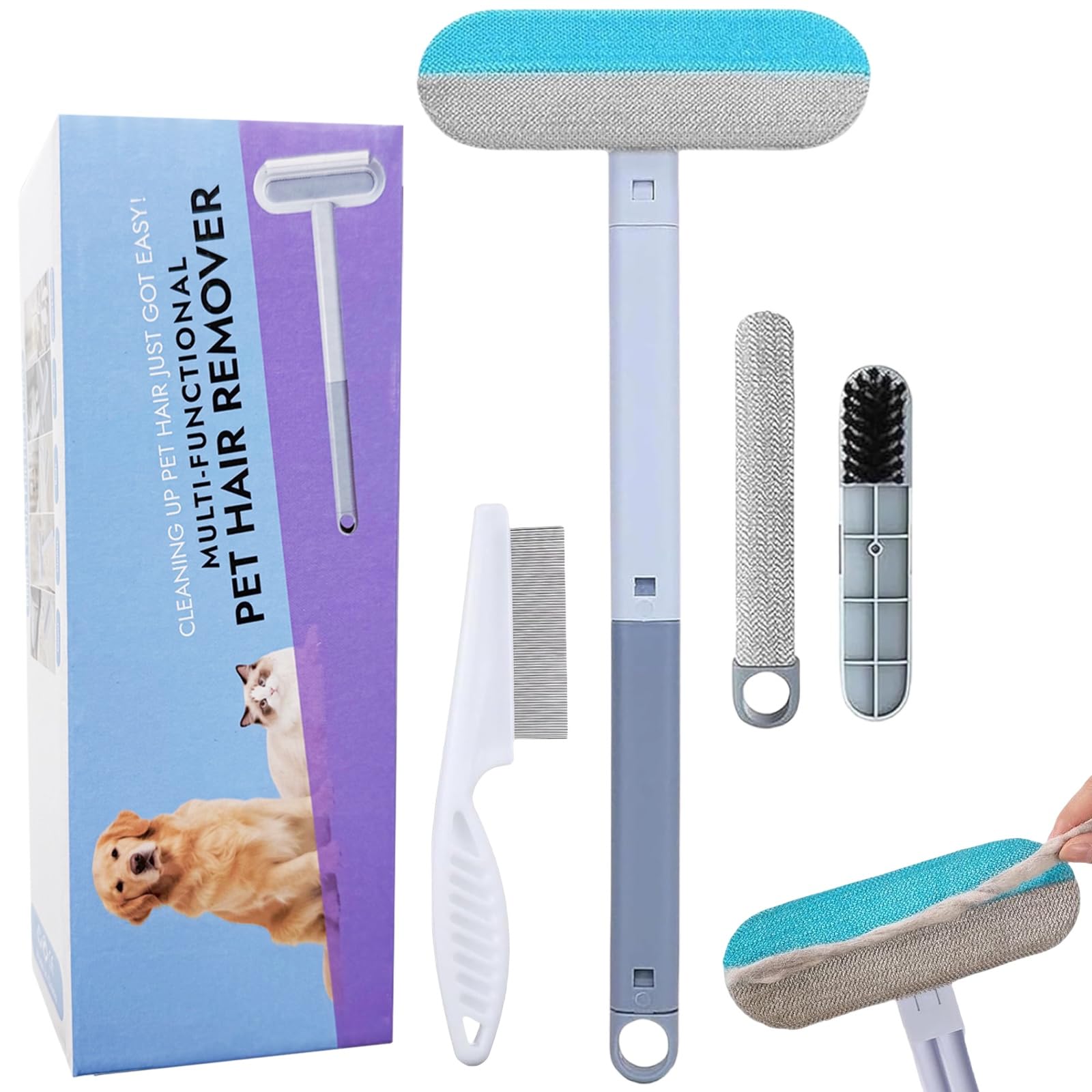 Zyluria Pet Hair Remover Brush under-sofa view for easy reach and efficient cleaning.