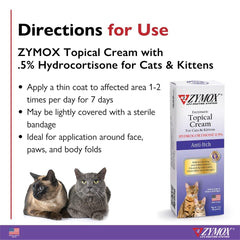 ZYMOX Cat Cream being applied to irritated skin