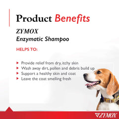 Zymox Enzymatic Shampoo foamy lather promotes comfortable coat and easy rinse