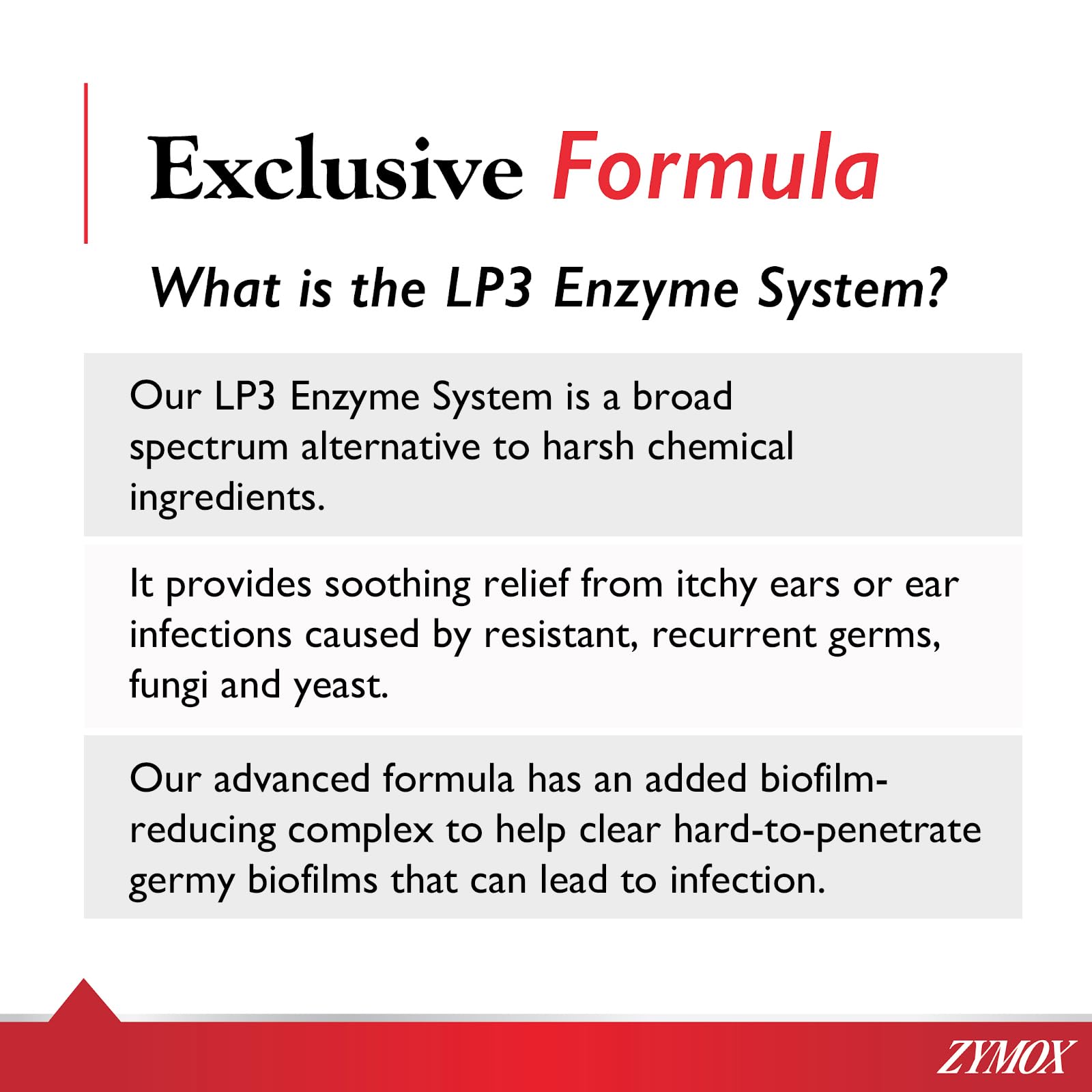 Zymox Enzymatic Shampoo LP3 enzyme system highlights gentle cleansing for inflamed skin areas