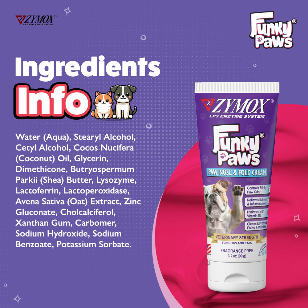Zymox Funky Paws dog-cat use wide-shot - vet-strength formula for itchy paws.