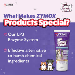 Zymox Funky Paws skin-fold care - soothing care for wrinkles and odor reduction.