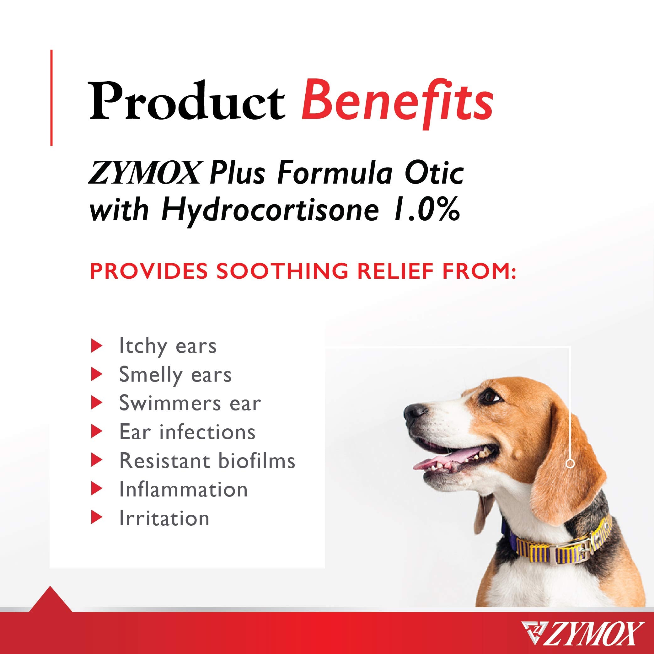 Zymox Otic Plus being applied to a pet ear for itch relief.