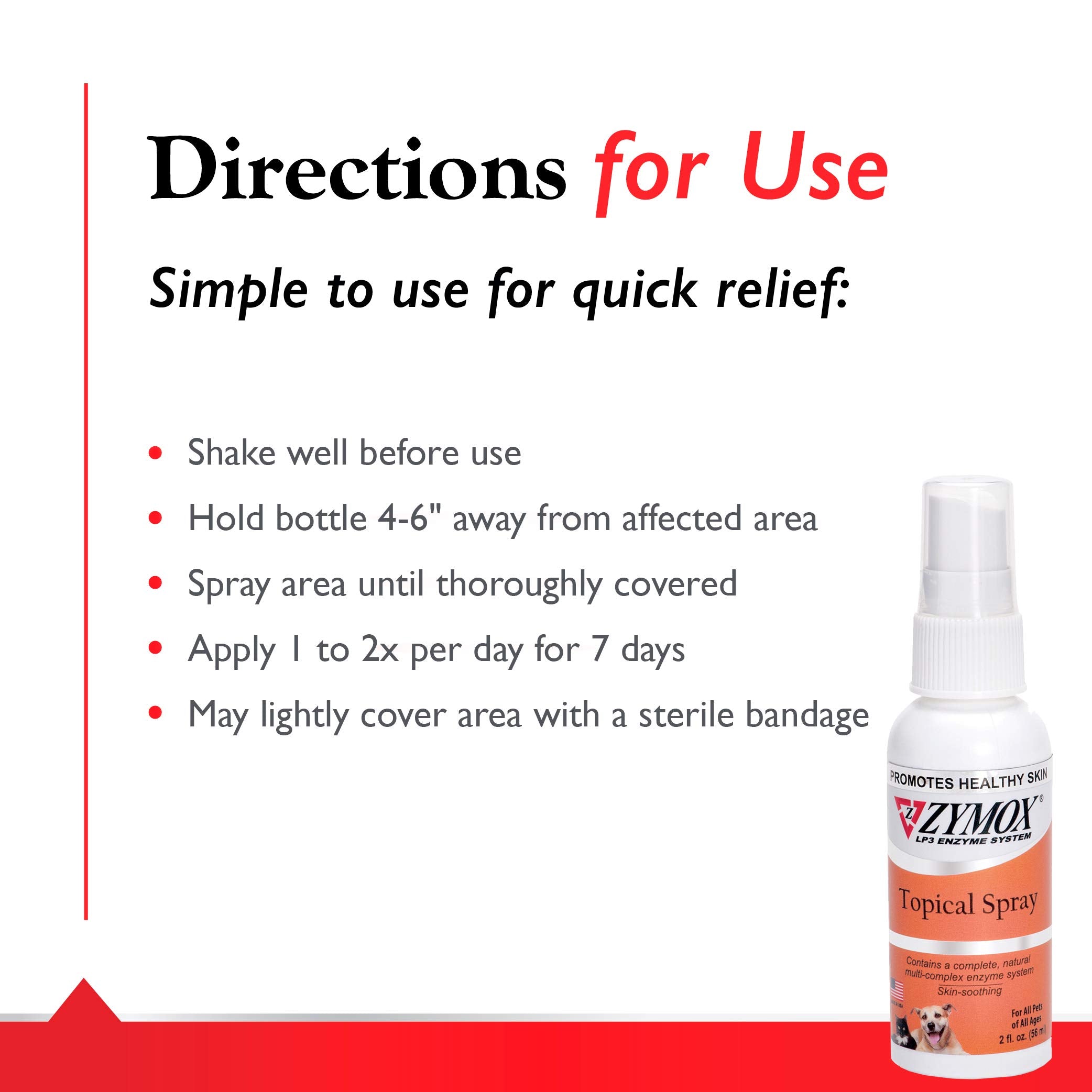 Zymox Pet Spray safe if licked by pet, non-toxic design