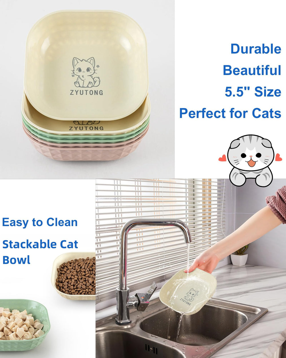 ZYUTONG lightweight PET material bowls are durable and odor-free.