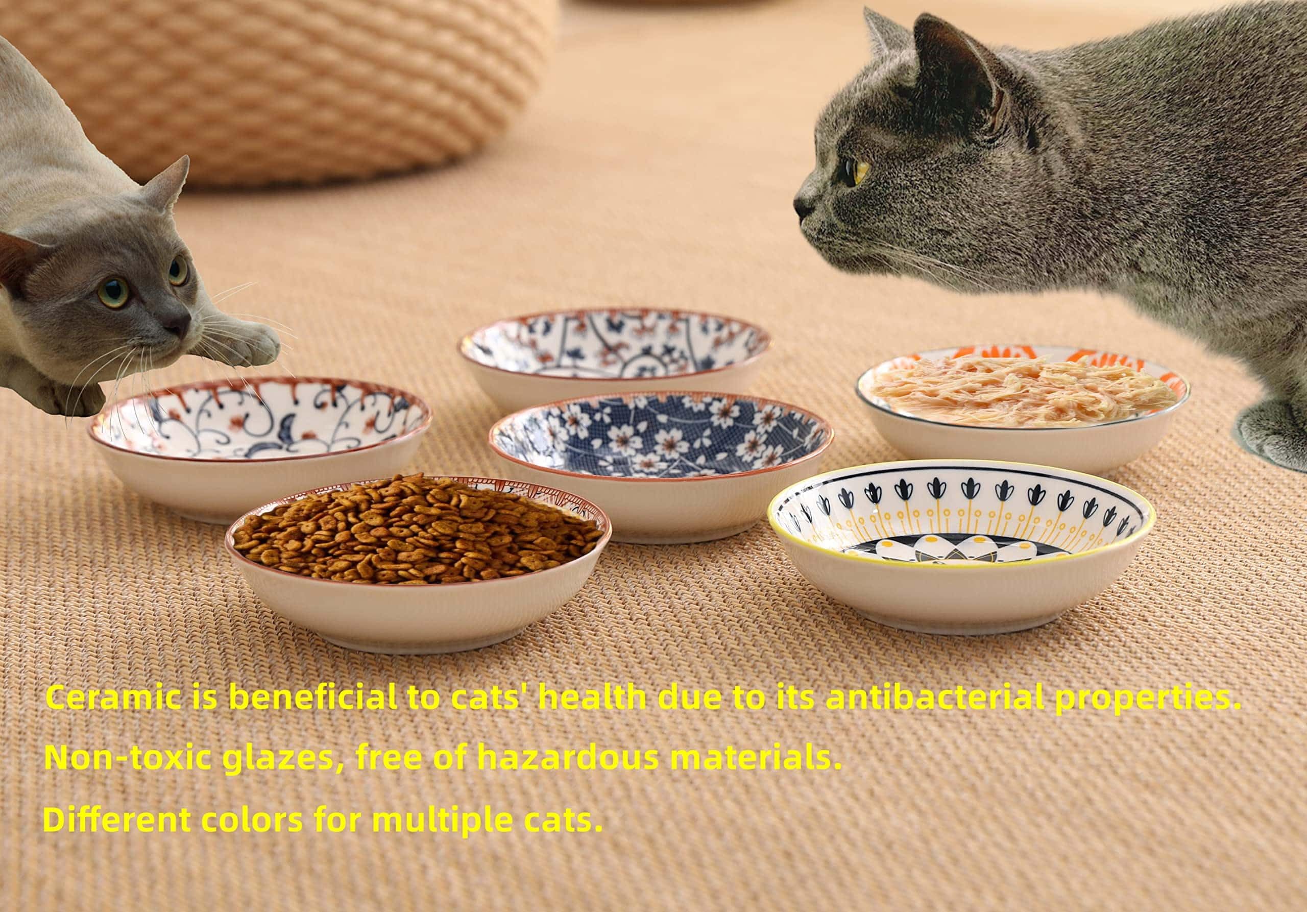 ZYUTONG six-piece set with varied colors helps distinguish meals for multiple cats