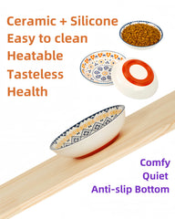 ZYUTONG whisker-friendly wide shallow bowl reduces whisker fatigue during daily dinners.