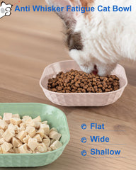 ZYUTONG wide 5.5-inch bowls adapt to wet or dry cat food.