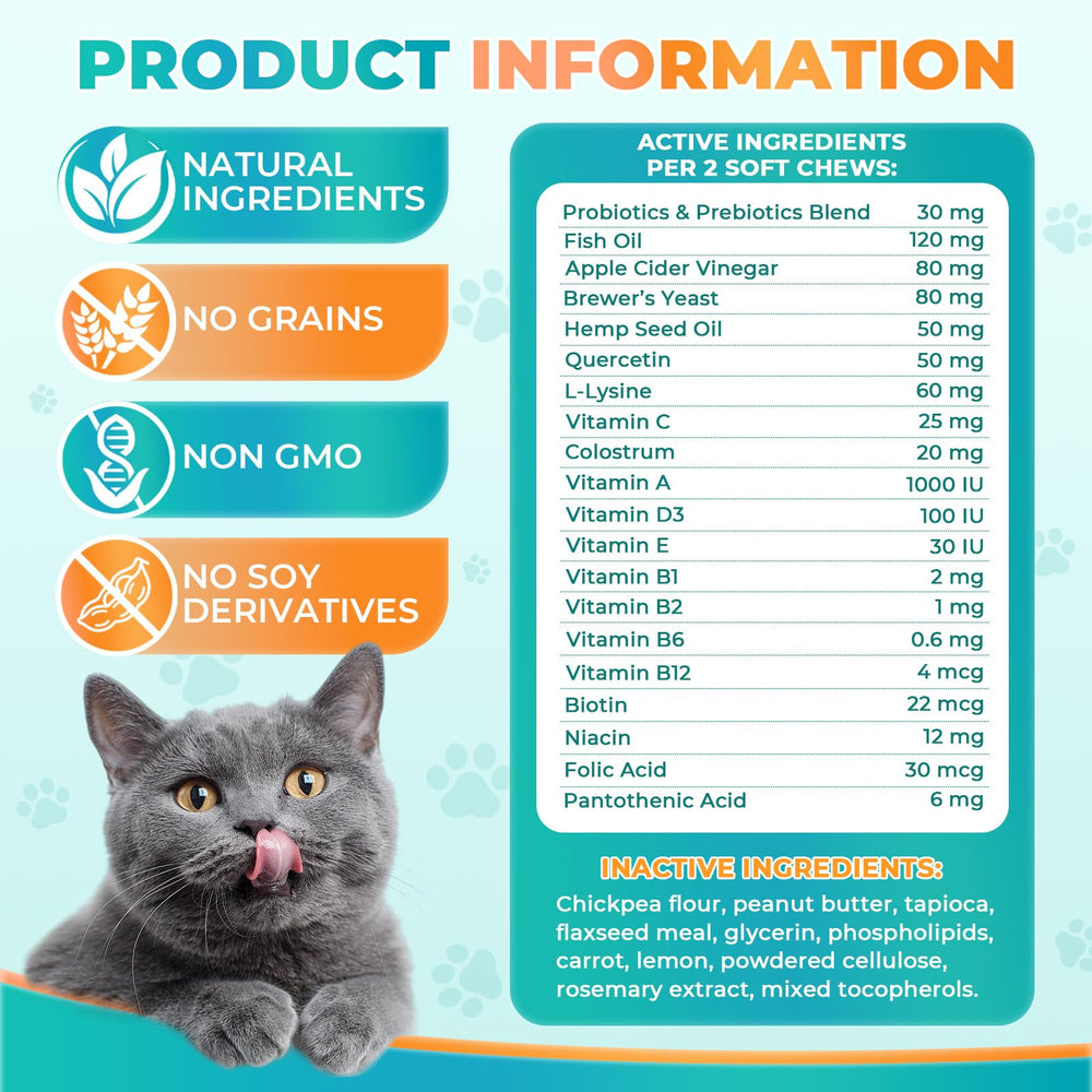 ZZTRMY cat allergy relief chews grain-free formulation for sensitive cats