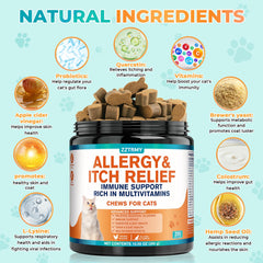 ZZTRMY cat allergy relief chews omega-3 and probiotics support skin